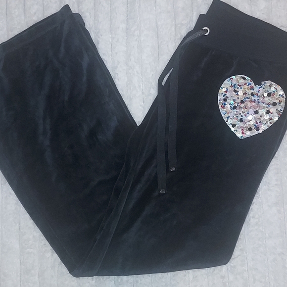 Rare VS Y2K Velour Sequin Trackpants - Picture 1 of 4